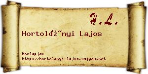 Hortolányi Lajos névjegykártya