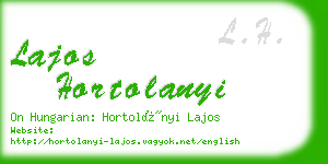 lajos hortolanyi business card